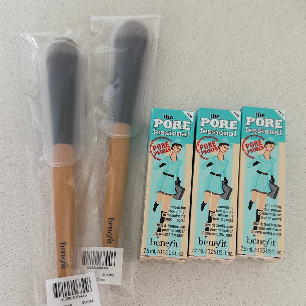 Benefit Wooden Handle Brushes and POREfessional Primer Trio